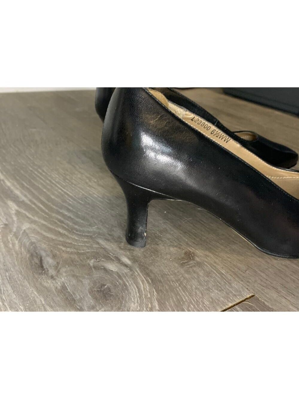 MARK LEMP Classics By Walking Cradles Women's Heel Leather Black Size 6.5 WW - Picture 7 of 10